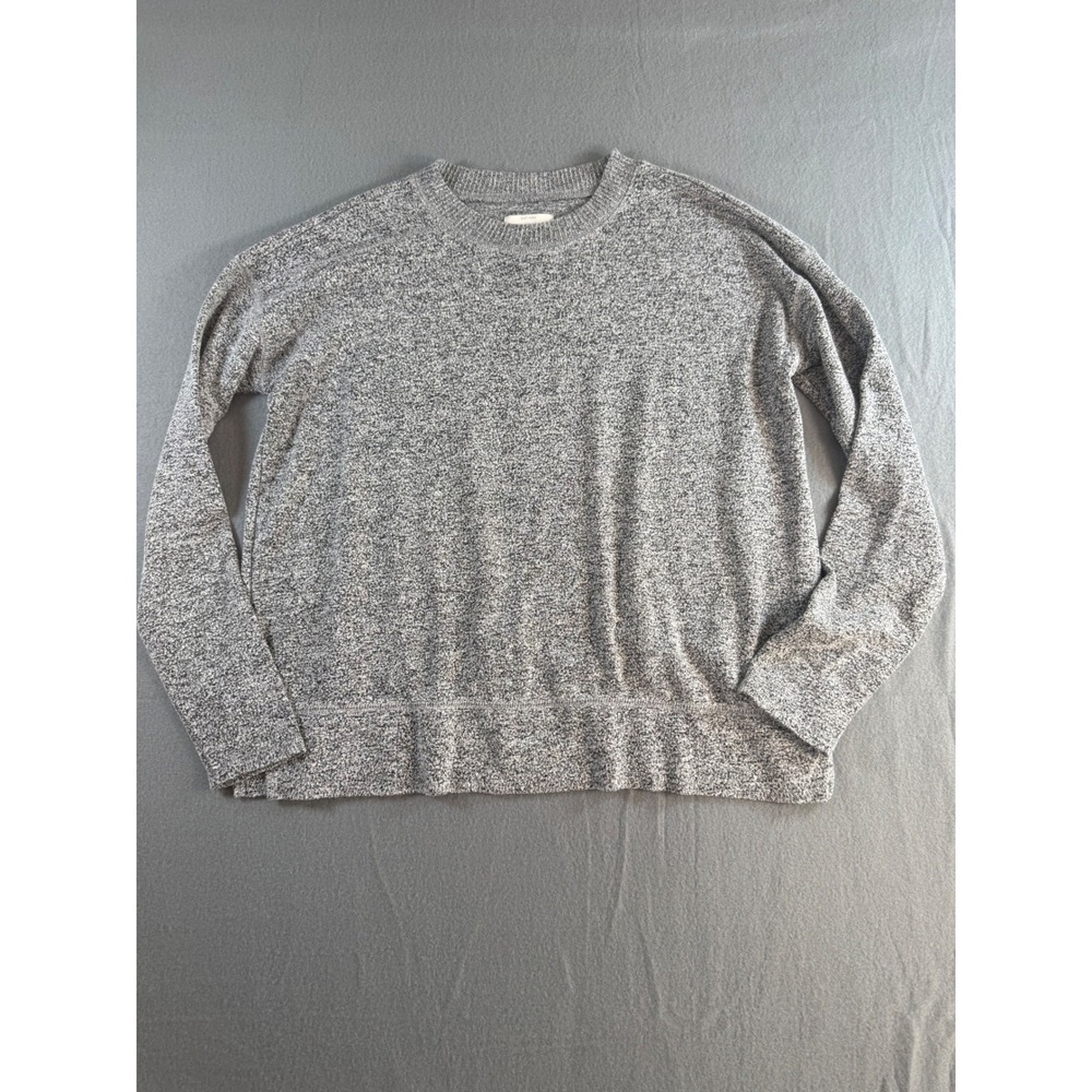 Lucky Brand Womens Gray Marl Crewneck Sweater Drop Shoulder XS